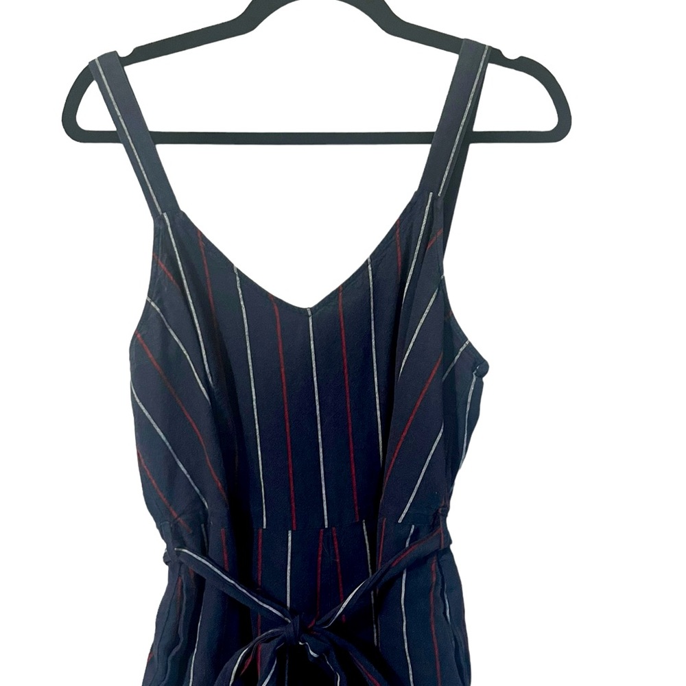 Universal Threads Navy White and Red Striped Jumpsuit